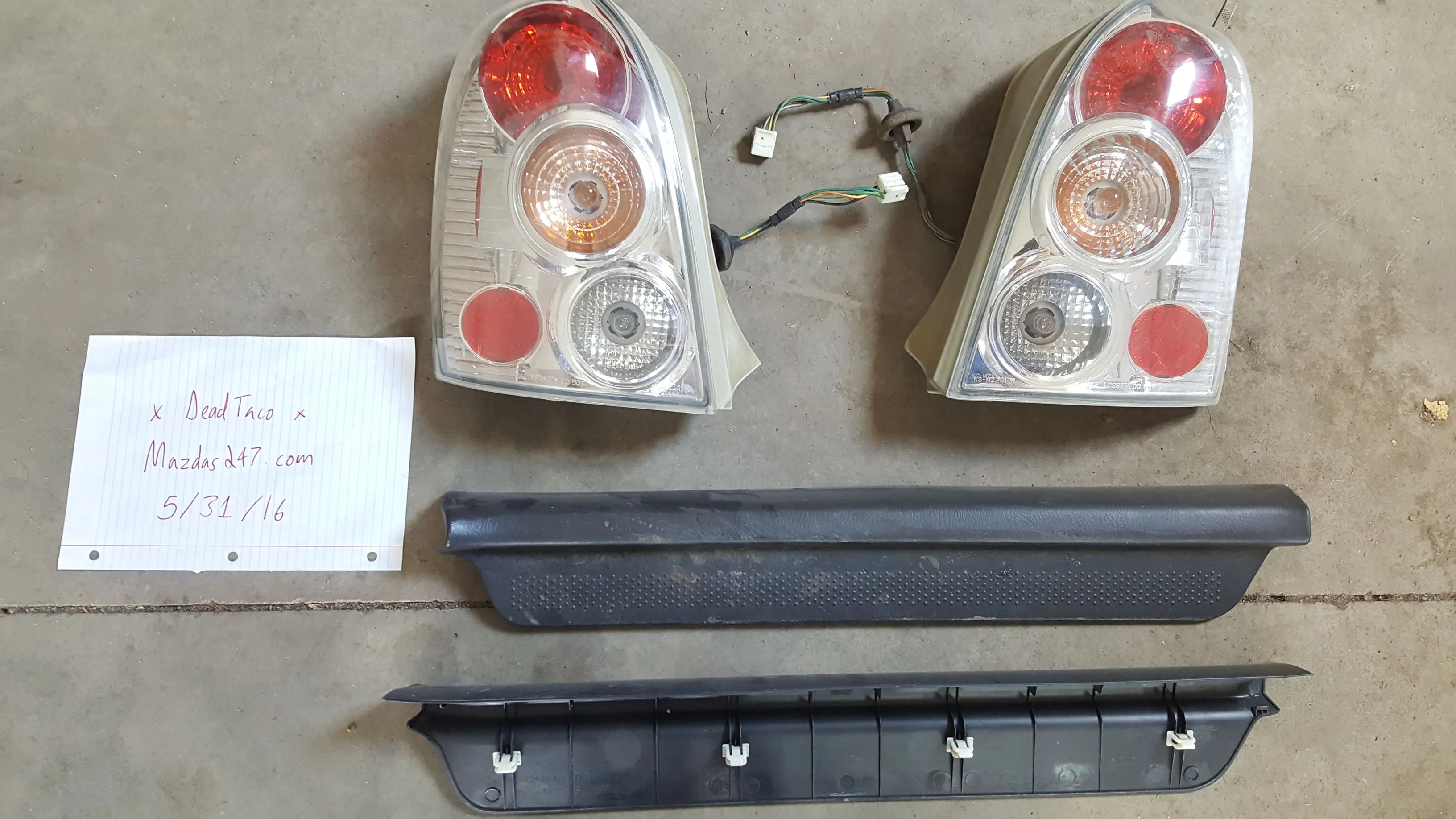 Protege5 Altezza-style Tail lights & OEM Door Sills