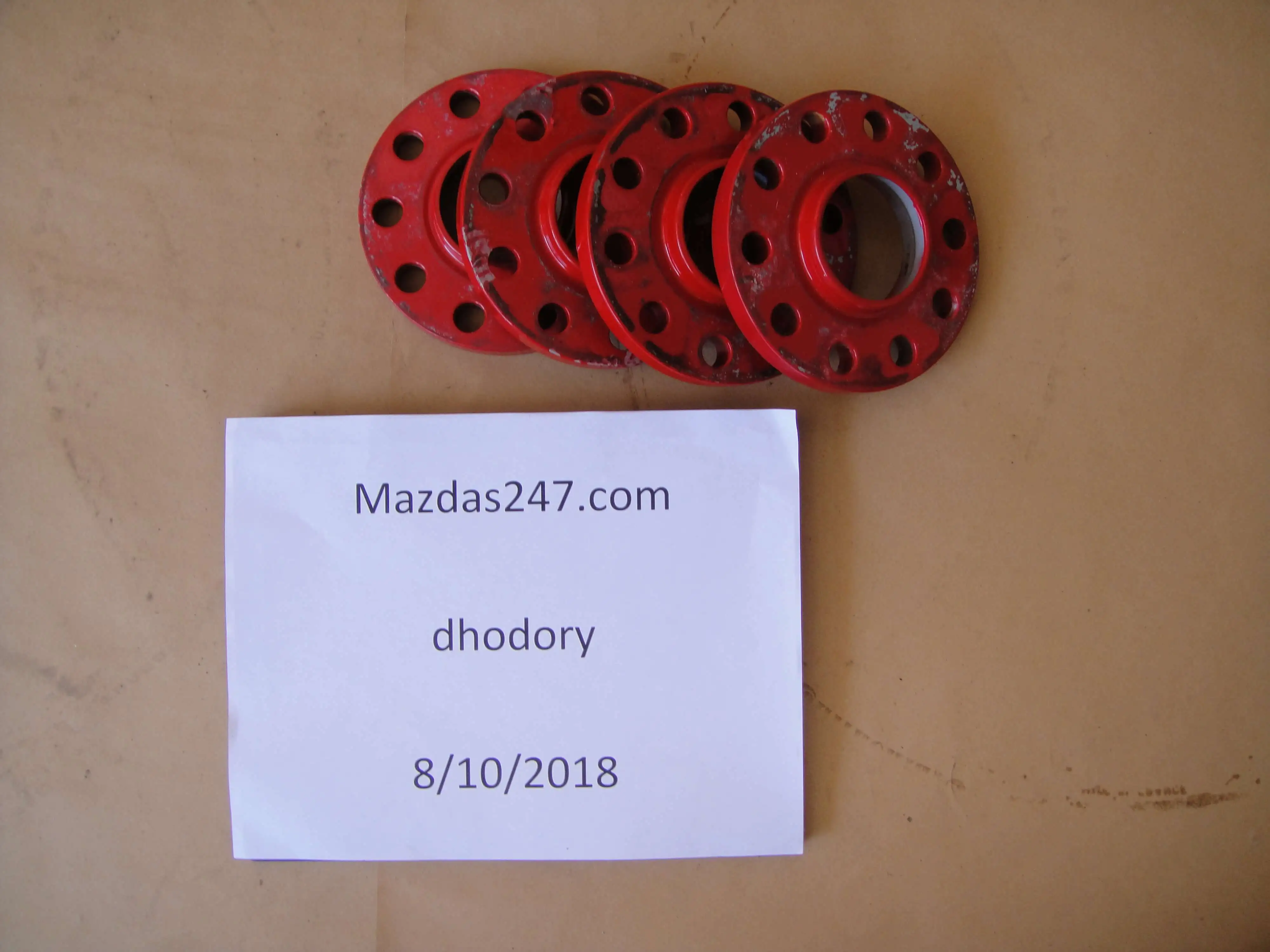 H&R Wheel spacers 15 mm - qty 4 - 5/114.3 (powder coated red)