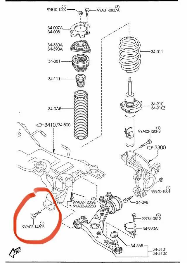 Lower control arm bolt stuck Mazdas247