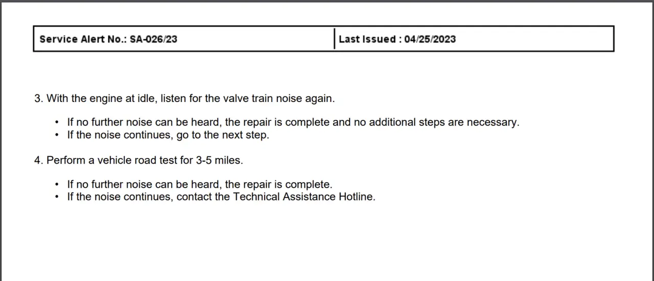 Mazda Service Alert SA026/23 Tapping/rattling noise may be noticed