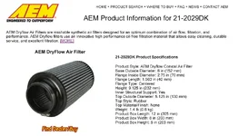 AEM MS3 Dryflow CAI Filter.webp