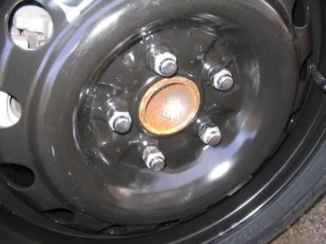 Steel wheel installed.JPG