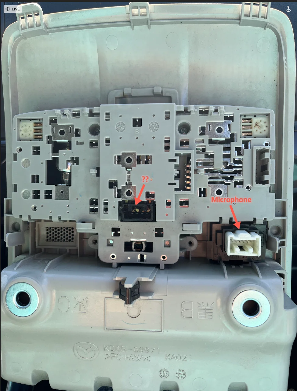 2015 CX-5 GT overhead console (original) KD45-69971 - connectors.webp