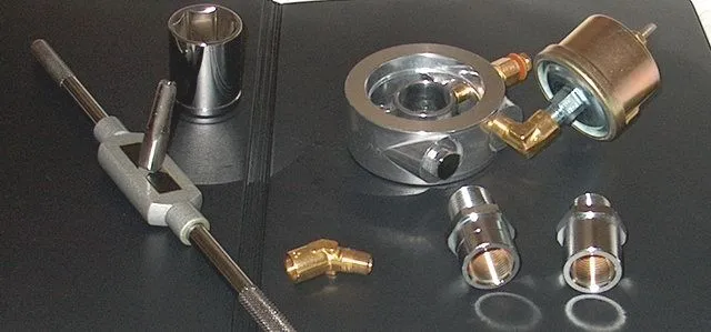 Greddy Oil Filter Block Adaptor 2.JPG