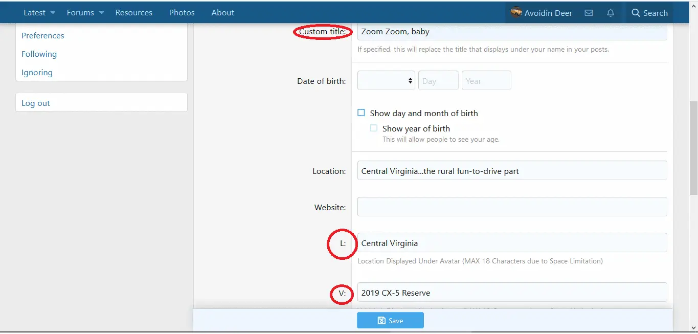 Location Vehicle account screenshot.webp