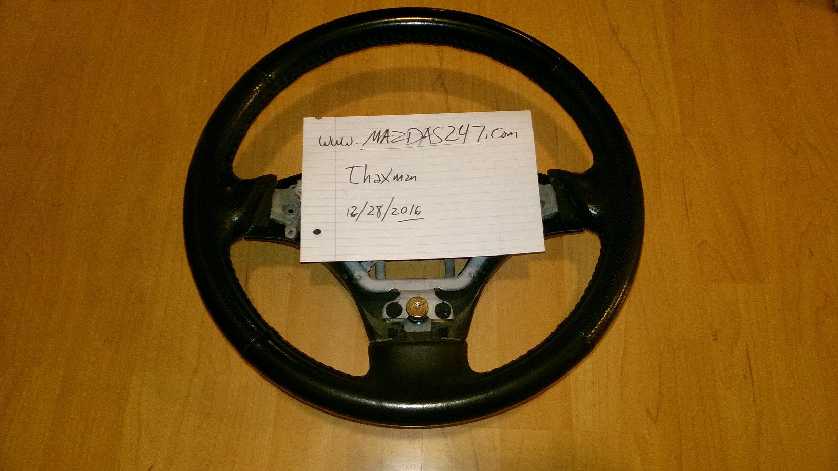 Leather steering wheel