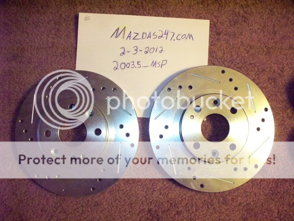 FS:  slotted/drilled rotors for mazda protege 4 lug