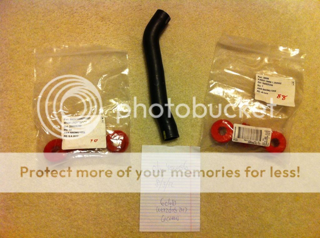 BRAND NEW AWR motor mount inserts, MS3 Recirculation/BPV tube