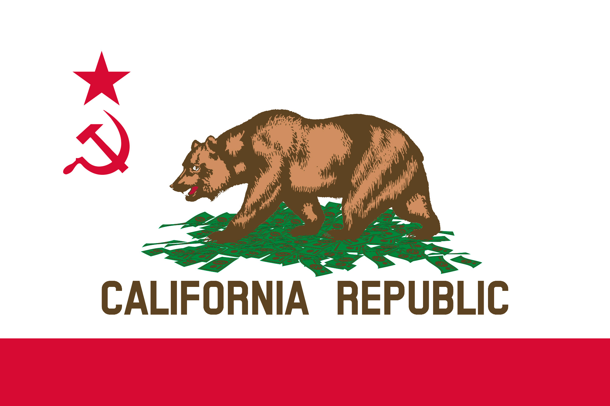 California-state-flag-communist-socialist-hammer-sickle-symbol-bear-pile-of-money.jpg